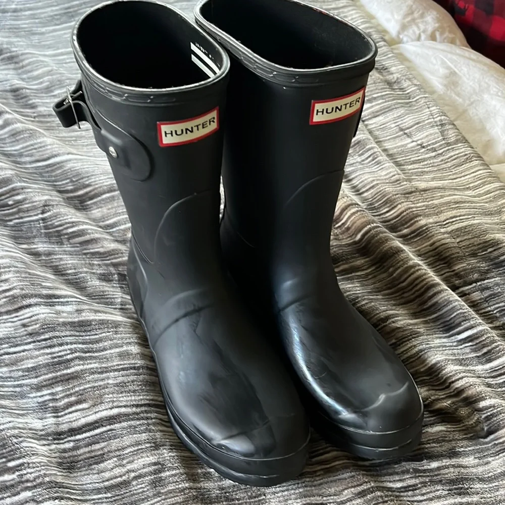 Hunter Black Mid-Calf Rain Boots